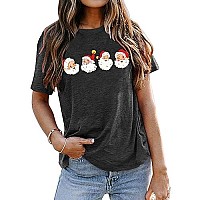 Christmas Shirts For Women Retro Cheerful Santa Tshirt Vintage Santa Claus Graphic Tee Xmas Gift Tops