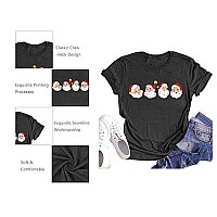 Christmas Shirts For Women Retro Cheerful Santa Tshirt Vintage Santa Claus Graphic Tee Xmas Gift Tops