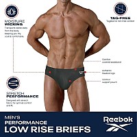 Reebok Mens Briefs 5 Pack Quick Dry Low Rise Performance Underwear Briefs Soft Stretch Athletic Mens Bikini Briefs Sxl S