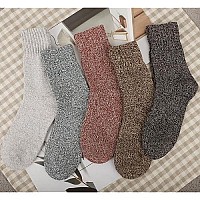 Loritta 5 Pairs Womens Wool Socks Thick Warm Soft Knit Cozy Crew Winter Socks Christmas Gifts Retro Christmas