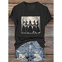 Halloween V Neck T Shirts For Women Girls Will Be Girls Shirts Shirts 1692 They Missed One Shirts Witch Graphic Tee Tops2Xlarg