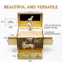 Enchantmints Unicorn Jewelry Box For Little Girls Musical Treasure Box With 4 Pullout Drawers Plays The Unicorn Tune Ide