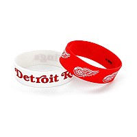 Nhl Detroit Redwings Silicone Rubber Bracelet 2Pack