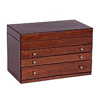 Mele And Co Brigitte Wooden Jewelry Box In Antique Walnut Finish