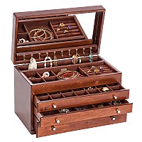 Mele And Co Brigitte Wooden Jewelry Box In Antique Walnut Finish