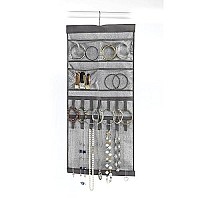 Whitmor Hanging Jewelry Organizer File Crosshatch Gray