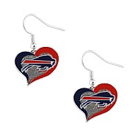 Aminco Nfl Buffalo Bills Swirl Heart Earrings Multicolor One Size 637Nflshdebb