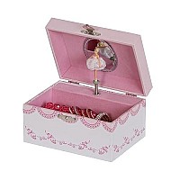 Mele Co 00803S16 Clarice Girls Musical Ballerina Jewelry Box Pink 6 X 4 X 3