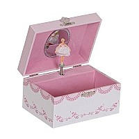 Mele Co 00803S16 Clarice Girls Musical Ballerina Jewelry Box Pink 6 X 4 X 3