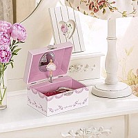 Mele Co 00803S16 Clarice Girls Musical Ballerina Jewelry Box Pink 6 X 4 X 3