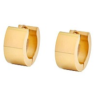 Edforce Stainless Steel Small Hoop Huggie Earrings For Mens Womens Gold