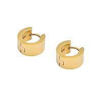 Edforce Stainless Steel Small Hoop Huggie Earrings For Mens Womens Gold