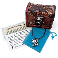 Dancing Bear Authentic Meteorite Pendant Necklace Treasure Chest Box Real Space Rock Educational Card Certificate Of Authen