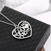 Magicw Gifts For Mom Women Love You Mom Heart Pendant Necklace Mom Gifts Charm Fashion Chain Necklace Gifts For Mom From Son Dau