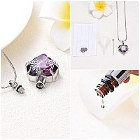 Constantlife Crystal Heart Shape Cremation Jewelry Memorial Urn Necklace For Ashes Stainless Steel Ash Holder Pendant Keepsake