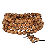 Anzhongli Mala Beads Bracelet 108 8Mm Beaded Bracelet Sandalwood Elastic