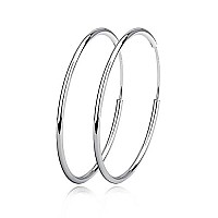 Hoop Earrings Sterling Silver Circle Endless Hoop Earrings Hoops Jewelry Fashion Big Hoop Earring Gifts For Women Teen Girls