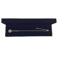 Designster Hollow Sapphire Blue Velvet Necklace Box Long Chain Necklace Storage Case Jewelry Packaging Gift Box