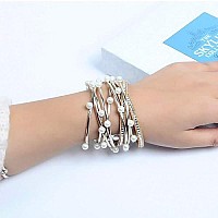 Leather Wrap Bracelet For Women Handmade Clasp Bangle Bracelet With Pearl Beads Crystal Wristbands Jewelry Gift For Sisters T