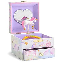 Jewelkeeper Musical Jewelry Box With Spinning Unicorn Glitter Rainbow And Stars Design The Unicorn Tune