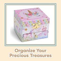 Jewelkeeper Musical Jewelry Box With Spinning Unicorn Glitter Rainbow And Stars Design The Unicorn Tune