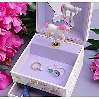 Jewelkeeper Musical Jewelry Box With Spinning Unicorn Glitter Rainbow And Stars Design The Unicorn Tune