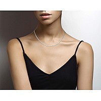 Miabella Italian Solid 925 Sterling Silver 35Mm Diamond Cut Cuban Link Curb Chain Necklace For Women Men Made In Italy Length