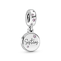 Pandora Jewelry Forever Sisters Dangle Cubic Zirconia Charm In Sterling Silver