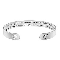 Daughter Bracelets From Mom Wide Cuff Bangle Message Engraved Christmas Gifts For Her