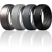 Thunderfit Silicone Ring Men Breathable With Air Flow Grooves 10Mm Wide 25Mm Thick Black Dark Grey Light Grey Light Br