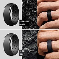 Thunderfit Silicone Ring Men Breathable With Air Flow Grooves 10Mm Wide 25Mm Thick Black Dark Grey Light Grey Light Br