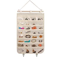 Bb Brotrade Hanging Jewelry Organizer Accessories Organizer 32 Pocket Organizer For Holding Jewelries Beige32 Pockets