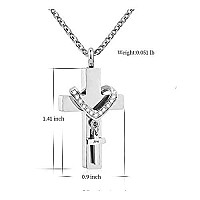 Memorialu Cross Urn Necklaces For Ashes Cremation Crucifix Keepsake Memorial Pendant Necklace Son