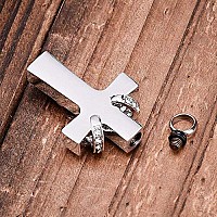 Memorialu Cross Urn Necklaces For Ashes Cremation Crucifix Keepsake Memorial Pendant Necklace Son