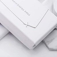 Tiny Cross Pendant Necklace Stainless Steel Silver Simple Small Dainty Cross Necklace For Women Girls