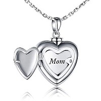 S925 Mom Dad Forever In My Heart Urn Pendant Necklace Cremation Jewelry Memorial Sterling Silver Jewelry Necklace For Ashes Keep