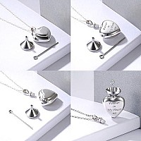 S925 Mom Dad Forever In My Heart Urn Pendant Necklace Cremation Jewelry Memorial Sterling Silver Jewelry Necklace For Ashes Keep