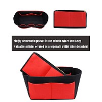 Lexsion Felt Purse Bag Organizer Insert With Zipper Bag Tote Shaper Fit Speedy Neverful Pm Mm 8021 Blackred Xl