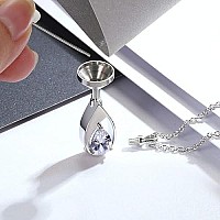 925 Sterling Silver Cremation Jewelry Memorial Cz Teardrop Ashes Keepsake Urns Pendant Necklace For Urn Necklaces Ashes Jewelry