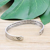 Daughter Mother Bracelets Wide Cuff Bangle Message Engraved Christmas Gifts For Her Happiness Can Be Found Even In The Darkest