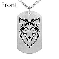 Fashion Wolf Pendant Necklace I Am Wolf Fans Gift Dog Tag Jewelry Keychain