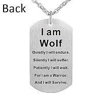 Fashion Wolf Pendant Necklace I Am Wolf Fans Gift Dog Tag Jewelry Keychain