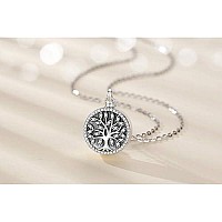 Eusense Cremation Jewelry Necklaces For Women Sterling Silver Tree Of Life Urn Necklace For Ashes Womens Jewelry Small Urns For