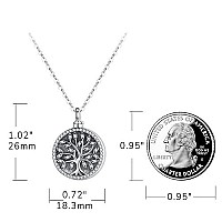 Eusense Cremation Jewelry Necklaces For Women Sterling Silver Tree Of Life Urn Necklace For Ashes Womens Jewelry Small Urns For