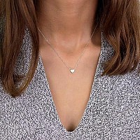 M Mooham Initial Necklace For Girls Dainty Cubic Zirconia Silver Letter I Initial Heart Necklace For Women Girls Mothers Valen