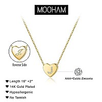 Initial Necklace For Girls Dainty 14K Gold Plated Letter J Initial Heart Necklace For Women Girls Valentines Mothers Day Girls