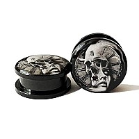 Serynow Skull Ear Gauges Plugs And Tunnels Ear Stretcher Expander 6Mm25Mm 316L Stainless Steel Screw Plug Piercing Jewelry 34