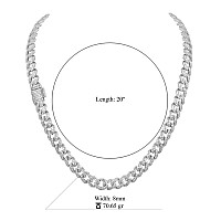 Alpine 925 Sterling Silver 8Mm Cz Cuban 9211841