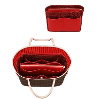 Lexsion Felt Purse Bag Organizer Insert With Zipper Bag Tote Shaper Fit Speedy Neverful Pm Mm 8021 Rleopard Sm