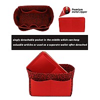 Lexsion Felt Purse Bag Organizer Insert With Zipper Bag Tote Shaper Fit Speedy Neverful Pm Mm 8021 Rleopard Sm